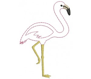 Stickdatei - Flamingo Fransenappli